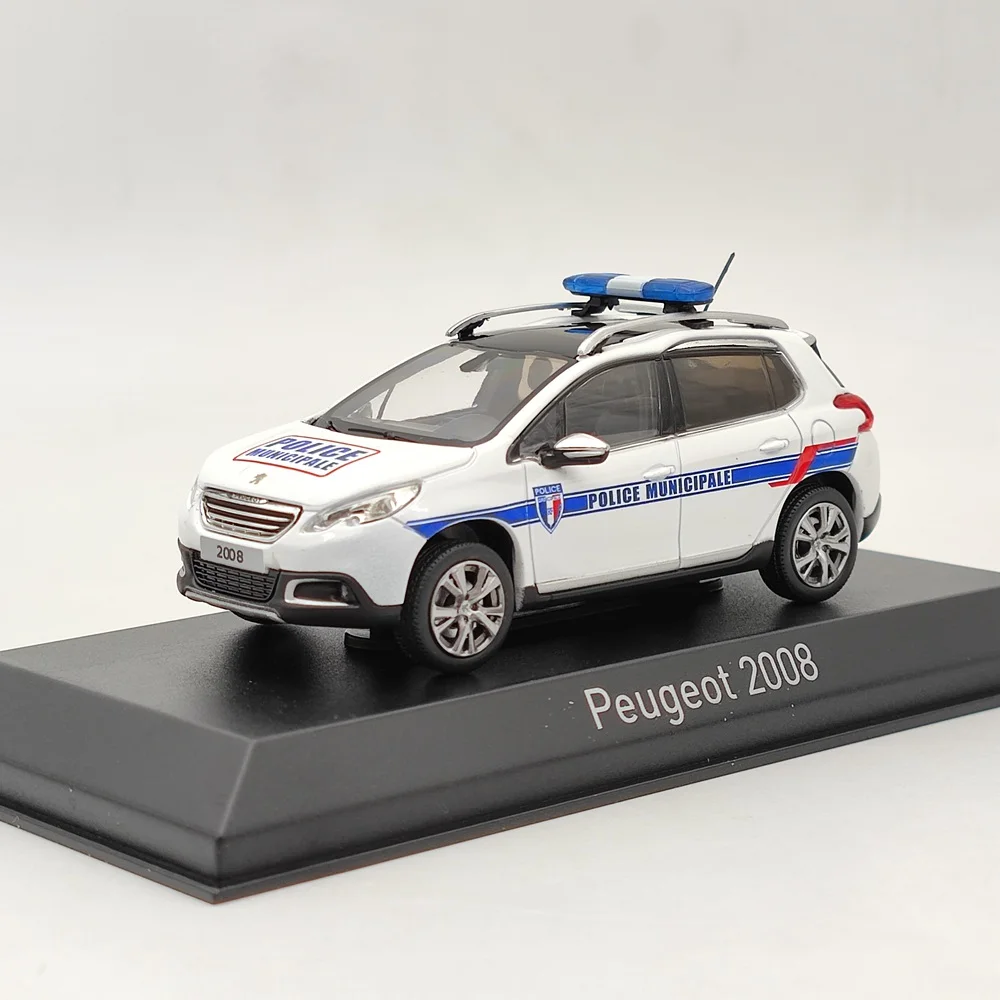 Norev 1/43 For P~ot 2008 2013 Police Municipale White Diecast Model Toys Cars Limited Collection Auto Hobby Gift