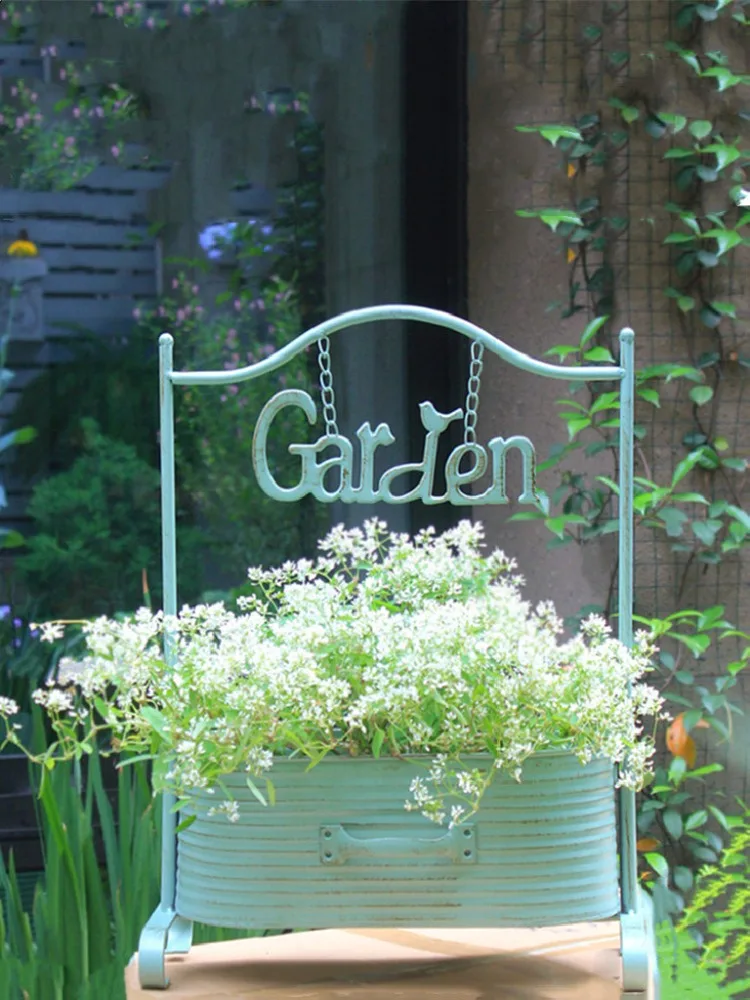 Flower Pot Wrought Iron Flower Stand Outdoor Garden Courtyard Gardening Landscaping Living Room Arrangement Ornament
