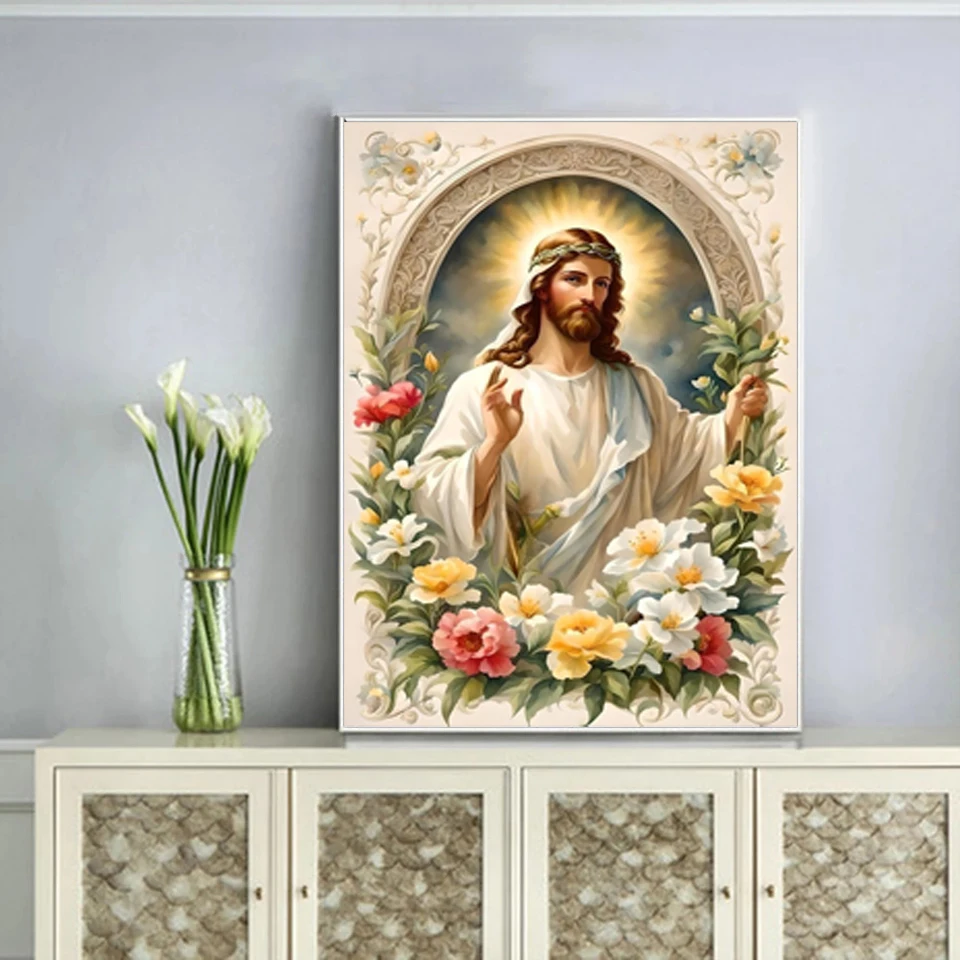 5D Diamond Painting Religious Madonna Jesus Diamond Embroidery Mosaic DIY Full Round Cross Stitch Rhineons Home Decor Promotion