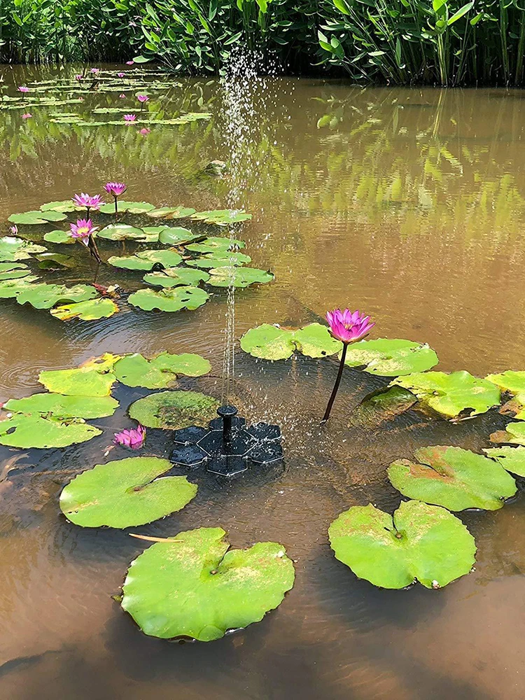 Fuente Solar para Baño de Pájaros con Múltiples Boquillas, Bomba de Agua con Panel Solar de 1.4W, Kit para Baño de Pájaros, Estanque de Jardín, Piscina, Exterior