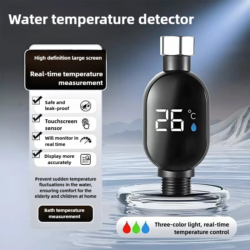 1pc LED Shower Thermometer with Visual Temp Display for Kids Home Hotel Bathing Safe Water Monitoring