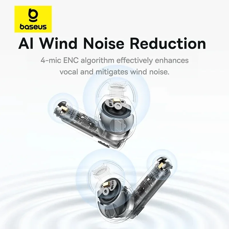 Baseus Bowie M2s Pro 헤드폰 무선 Bluetooth 5.4 TWS 이어폰 능동형 소음 차단 이어 버드 4 마이크 ENC Hifi 헤드셋