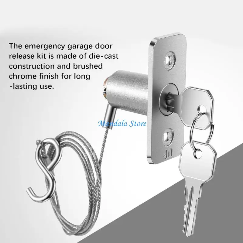 U2JC Power Outage Emergency Garage Lock Stainless Steel Release With Wire Rope