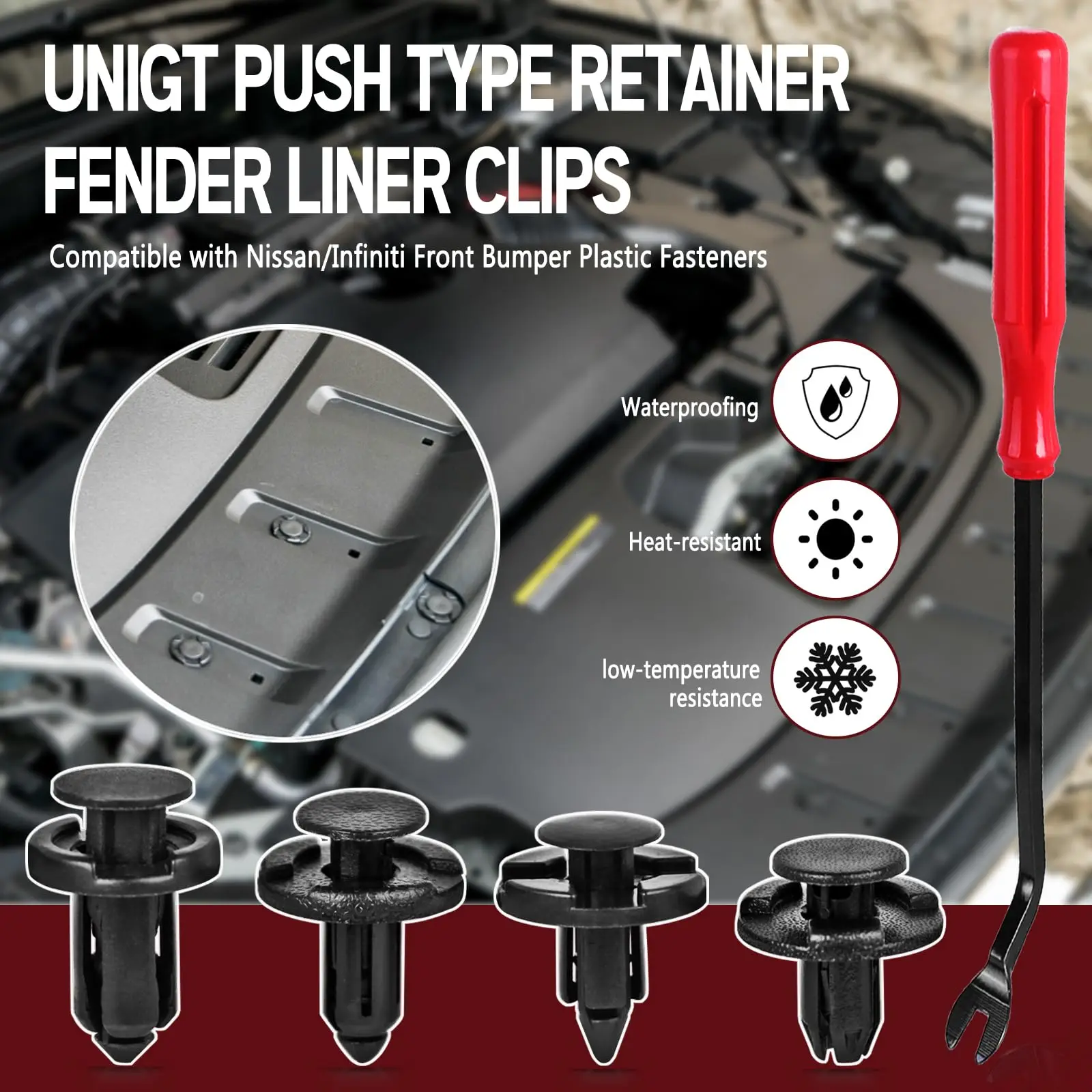 100PCS Automotive Bumper Clip Plastic Rivet Fastener Thrust Retainer Kit General Motors Ford Toyota Honda Chrysler