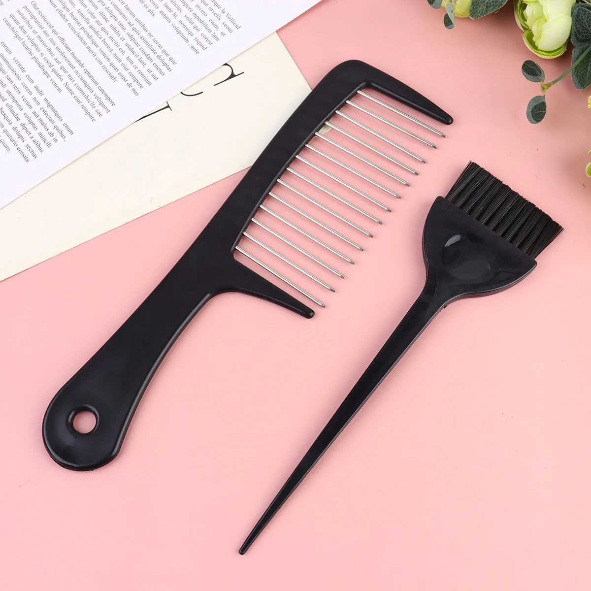 

8pcs Black Hair Dyeing Bowl Mixer Clips Professional Hairdressing Tools For Diy No Mess Hair Color Accessories