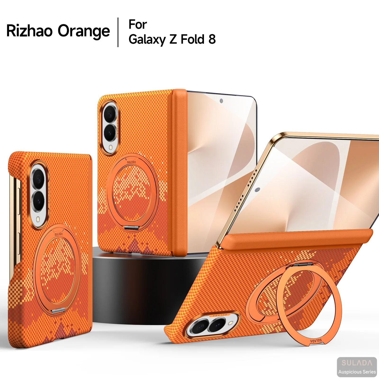 Sualda – étui texturé avec support magnétique rotatif à 360 degrés, résistant aux chocs, pour Samsung Z Fold 8 Ultra, pour Magsafe Fual, housse de protection arrière pour charnière