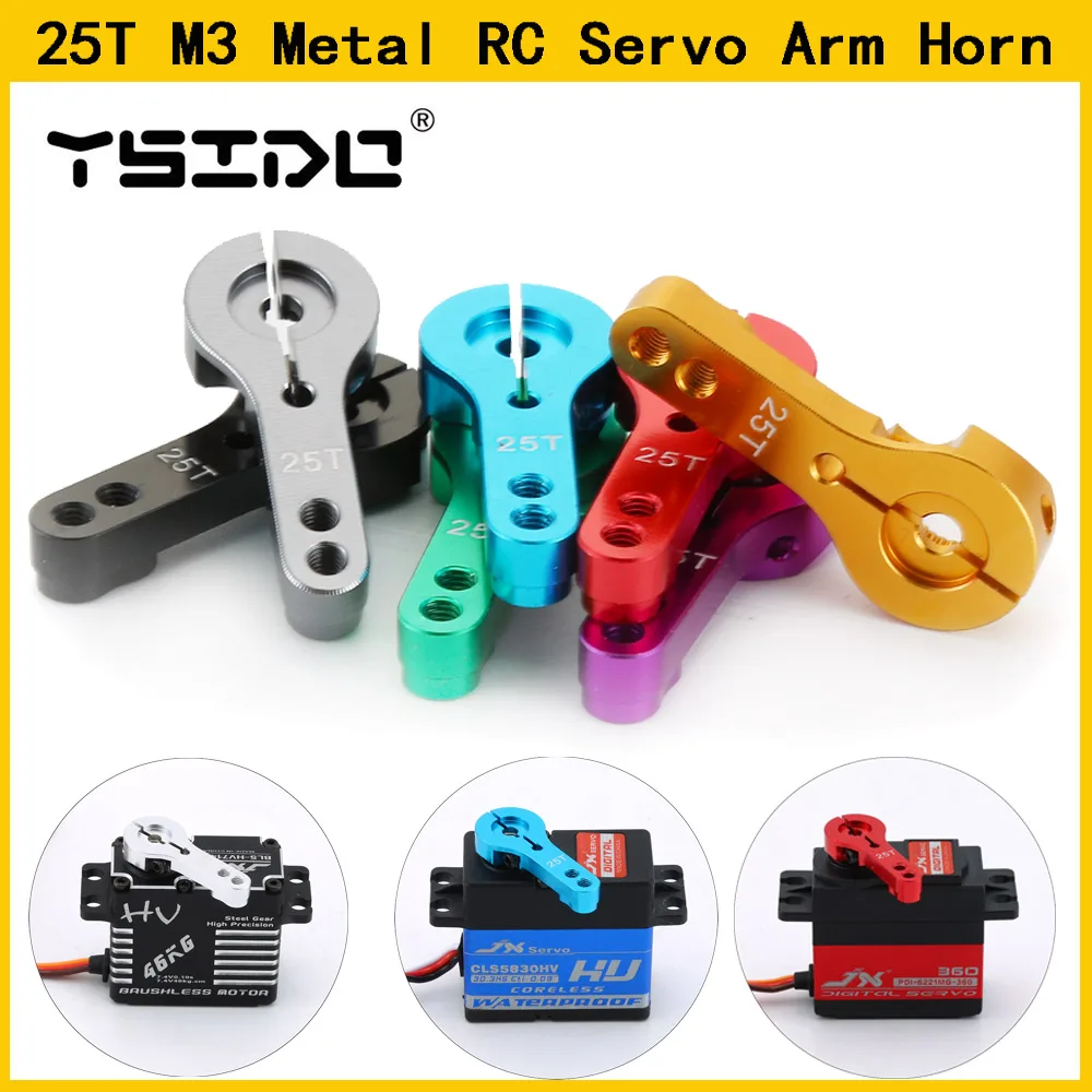 5Pcs YSIDO 25T M3 Metal RC Servo Arm Horn for Futaba Savox Xcore HL HSP HD Power 3-20kg RC Tools