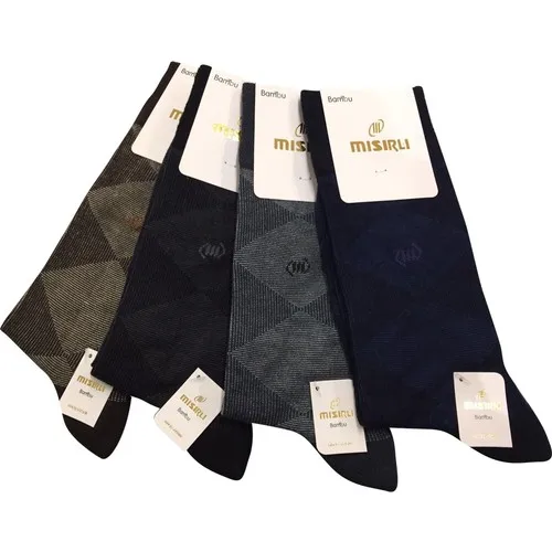 Egyptian 4 Pcs Trent Patterned Bamboo Men 'S Socks