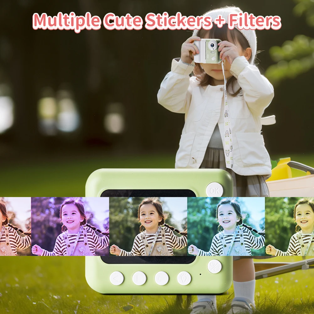 Hd 1080p câmera digital de vídeo mini câmera impressora crianças câmera instantânea impressão 2.4 tela ips crianças câmera de vídeo para crianças brinquedos