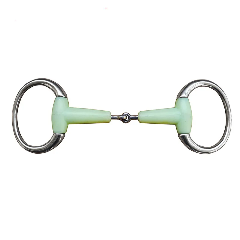 125/127/130mm Horse Gag eggbutt Apple bit robek Bite Stainless Steel longgar Oval Link Mouthpiece peralatan pelatihan penunggang kuda