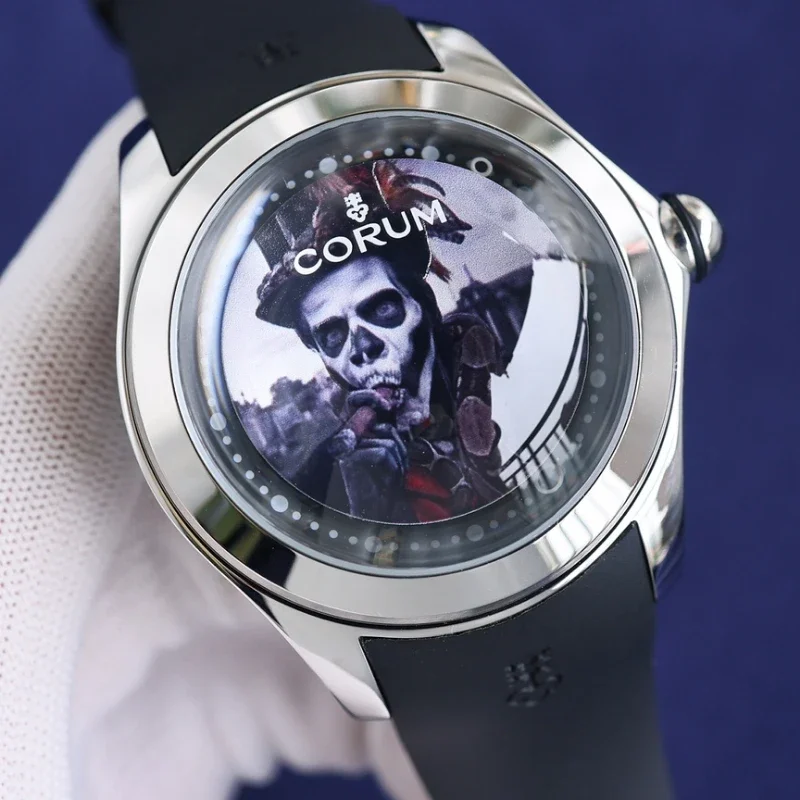 Bubble series 47mm floating tourbillon mechanical watch, fashionable and waterproof, whimsical and dark series clown