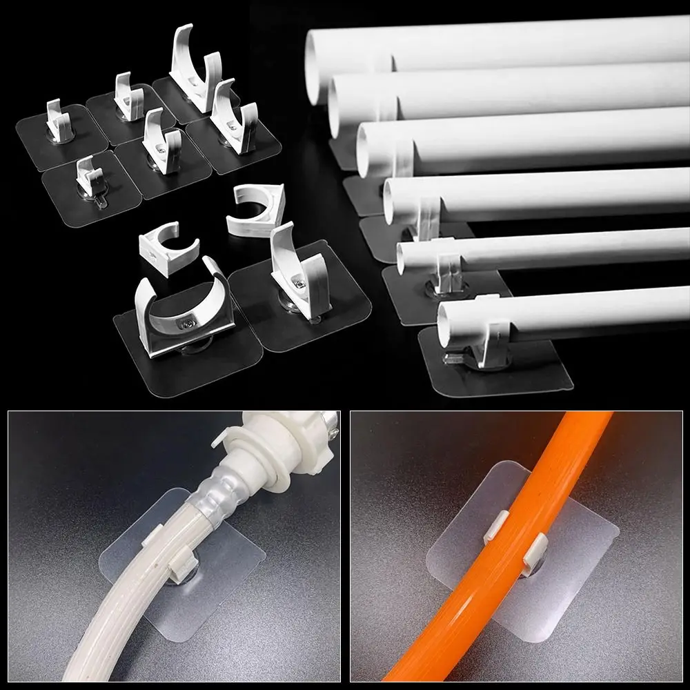 1/5Pcs Punch-free Self-adhesive Pipe Clamp Garden Irrigation Watering Adapter Water Tube Holder Fixed Snap Fittings