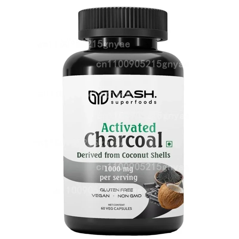 

Activated Carbon Capsules Clean and Detoxify Organic Coconut Charcoal, Used To Relieve Stomach Gas and Bloating