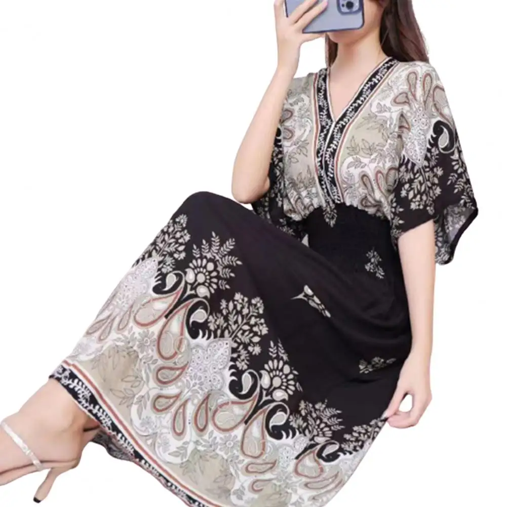 

Summer Maxi Dress Fabulous Ethnic Summer Vacation Lady Summer Dress Ankle Length Women Beach Dress