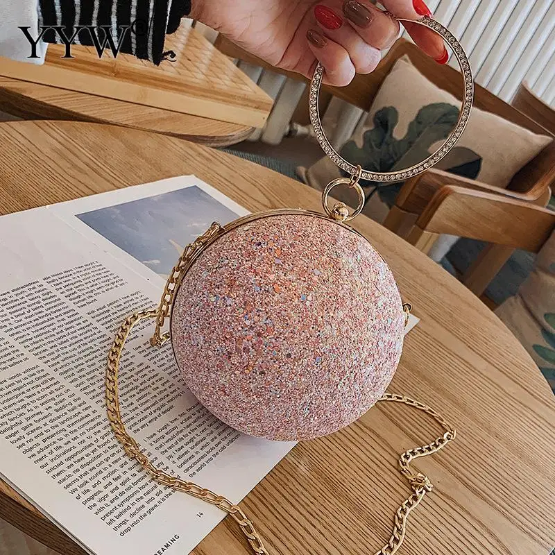 Designer Ring Handbags for Women 2023 New Chain Shoulder Bags Cute Ball Dinner Bag Fashion Purses Crossbody Bags Luxury Satchel