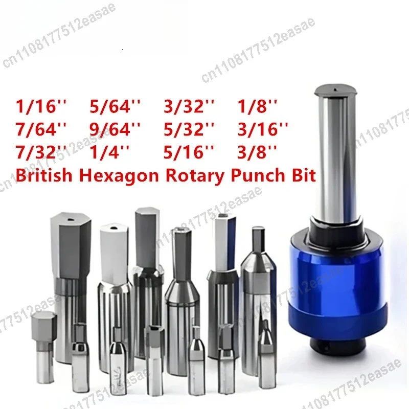 British Standard Hexagon Rotary Broach Punch Bit, Coated High Speed Steel Punching Tool With Rotated Cutter Holder