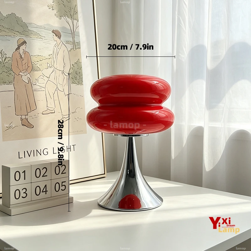 Vintage Ins Macaron Cream Table Lamp Internet-famous Hamburger Ambient Light for Living Room Bedroom & Study Girl Gift Lamp