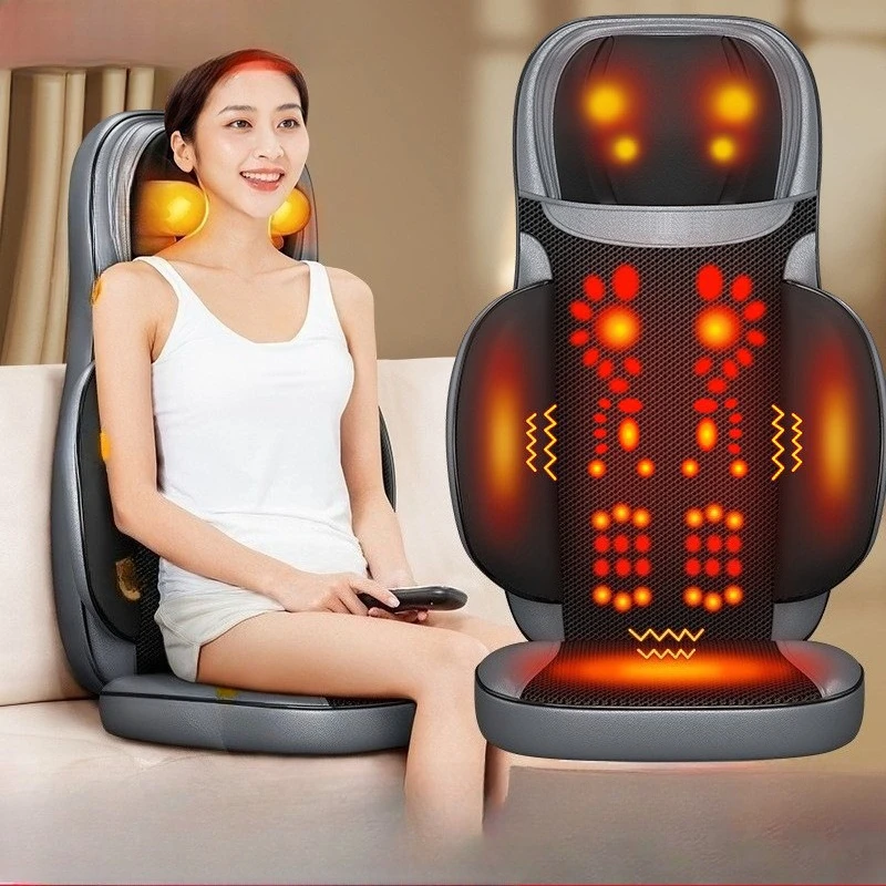 

Full Body Massage Mat Electric Shiatsu Neck Back Massager with Heat Car Seat Vibrating Cushion for Home Office Use