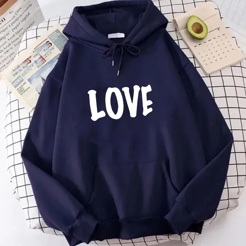 Alphabet Korean Y2K Hoodie Love Hip Hop Hoodie Hoodie Male Female Couple Autumn/Winter Suitable for Both Men and Women