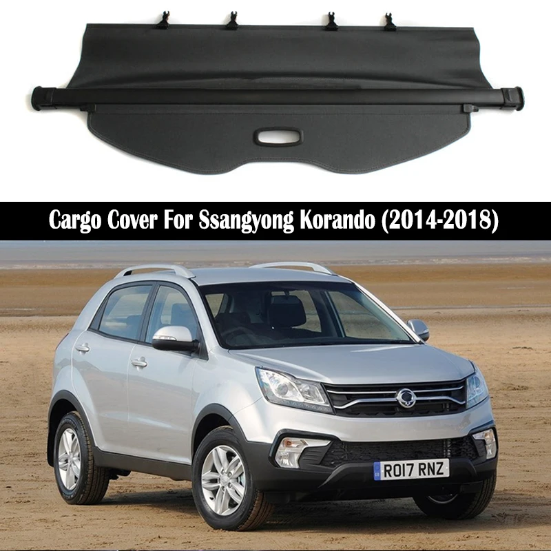 

Trunk Cargo Cover For Ssangyong Korando 2014-2019 Security Shield Rear Luggage Curtain Partition Privacy Car Accessories