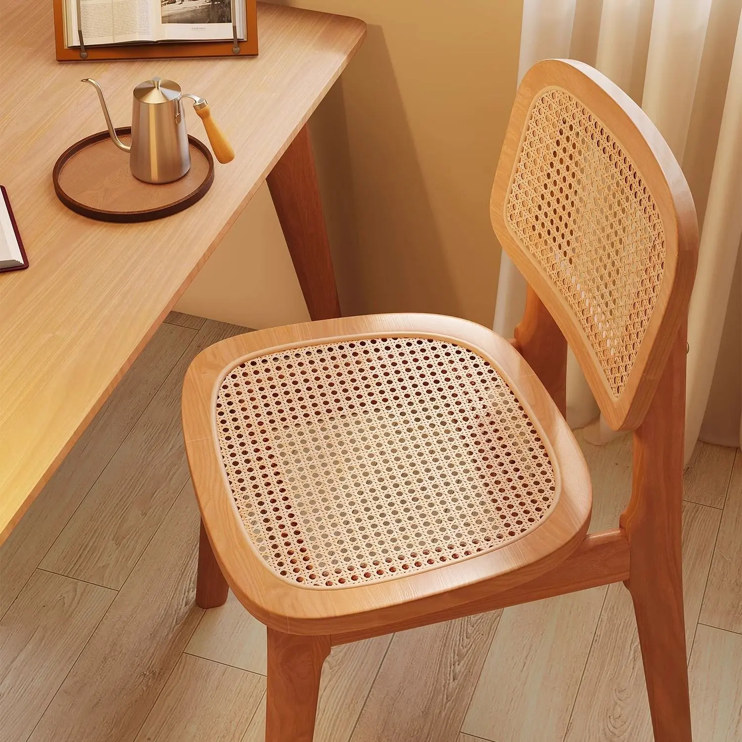 For Simple solid wood dining chair household rattan bed and breakfast restaurant chair back chair rattan  meal
