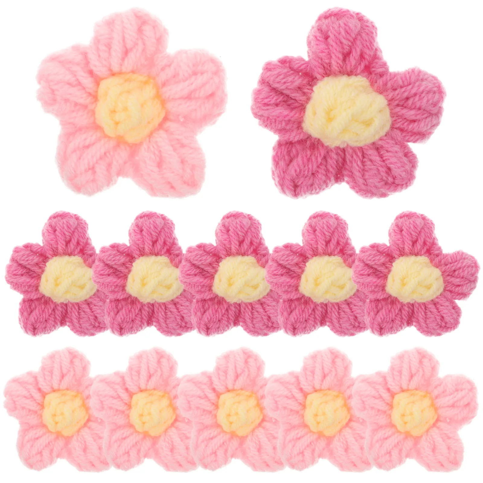12 قطعة دبوس الشعر بروش الديكور الكروشيه نفخة زهرة DIY بها بنفسك الأزهار الملابس والاكسسوارات للتنانير أكياس DIY بها بنفسك زهرة الديكورات