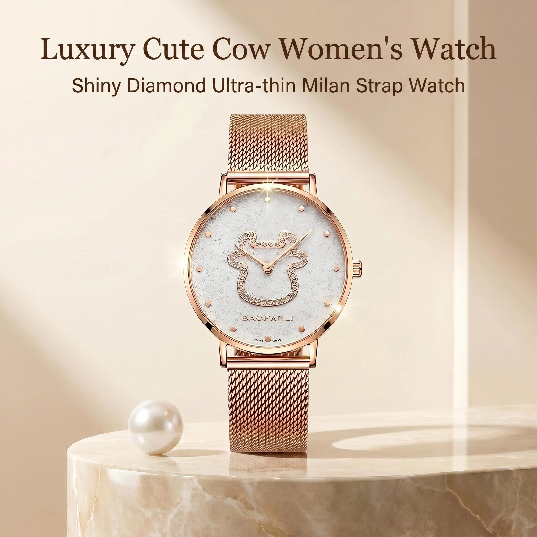 Van Gogh Women's Light Luxury Quartz Watch Waterproof Stainless Steel Strap Fashion Sporty Style Ideal for Commuting