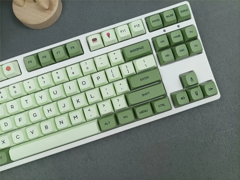 Kjoew 124 Keys Matcha Green Mechanical Keyboard Keycaps PBT XDA Profile Keycap English Japanese Russian For MX Switches Keyboard