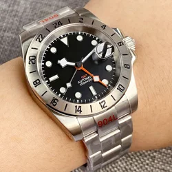 NH34A Watch Waterproof Field Automatic Mechanical Wristwatch Men Orange GMT Hand Master 24 Hours Sapphire Glass Glide Lock