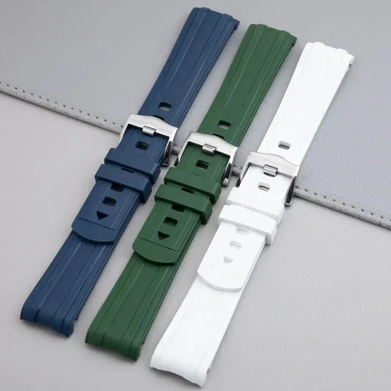 오메가 Seamaster 300 시계 스트랩에 맞는 20mm 오리지널 디자인 FKM 고무 시계 밴드 FDA 승인 오메가 방수 스트랩