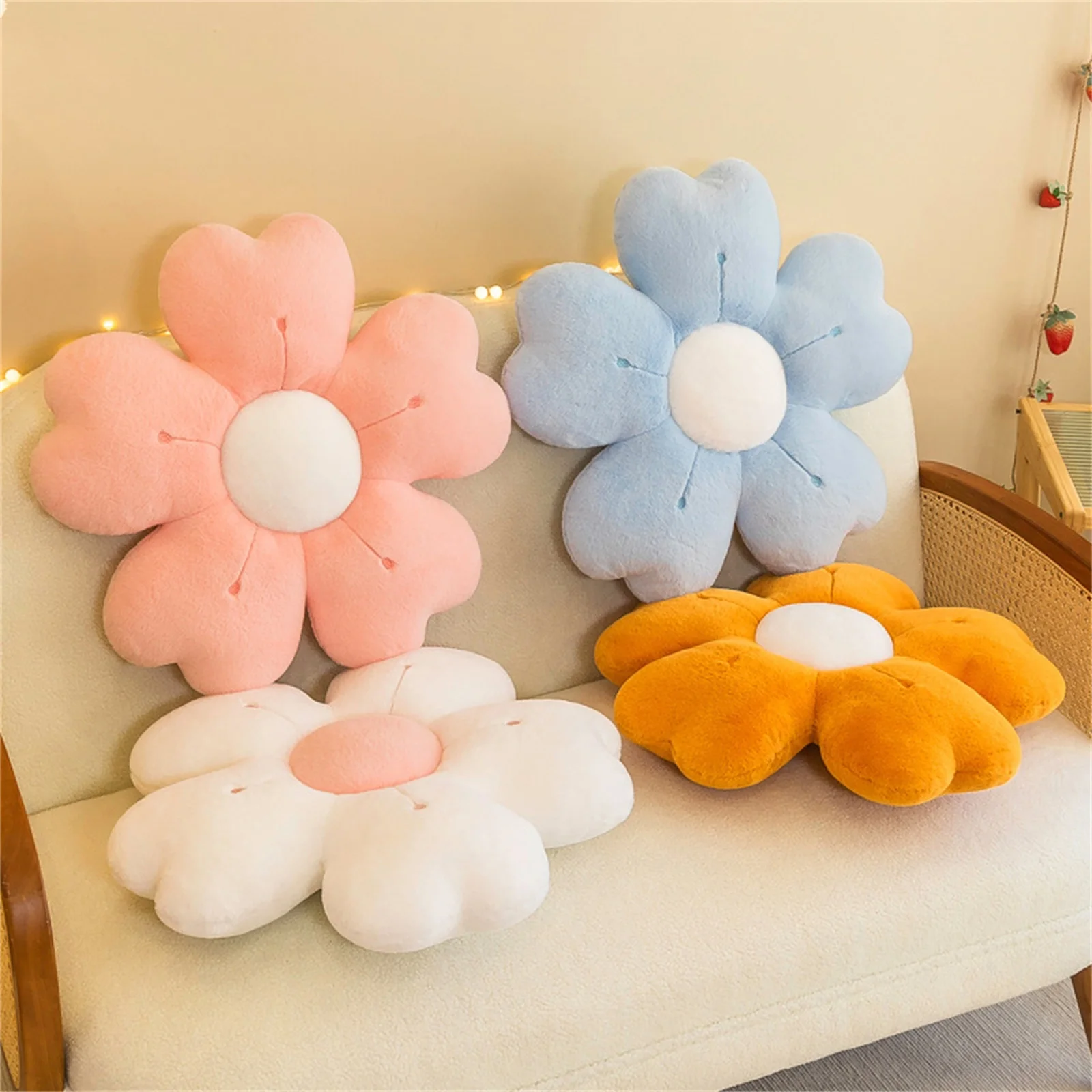 Pillow Daisy Flower ShapeCushion  Seating Pad Chair Seat Sofa Cushion Throw Pillow Plush Toys Floor Cute Office Room Decor