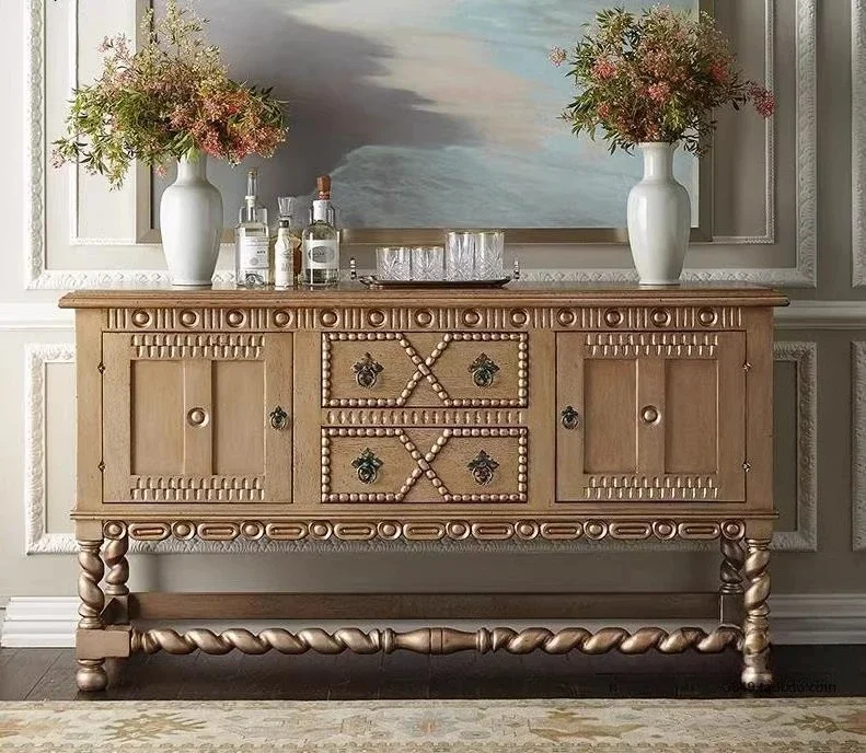 

Solid wood entrance table retro old foyer cabinet decorative cabinet
