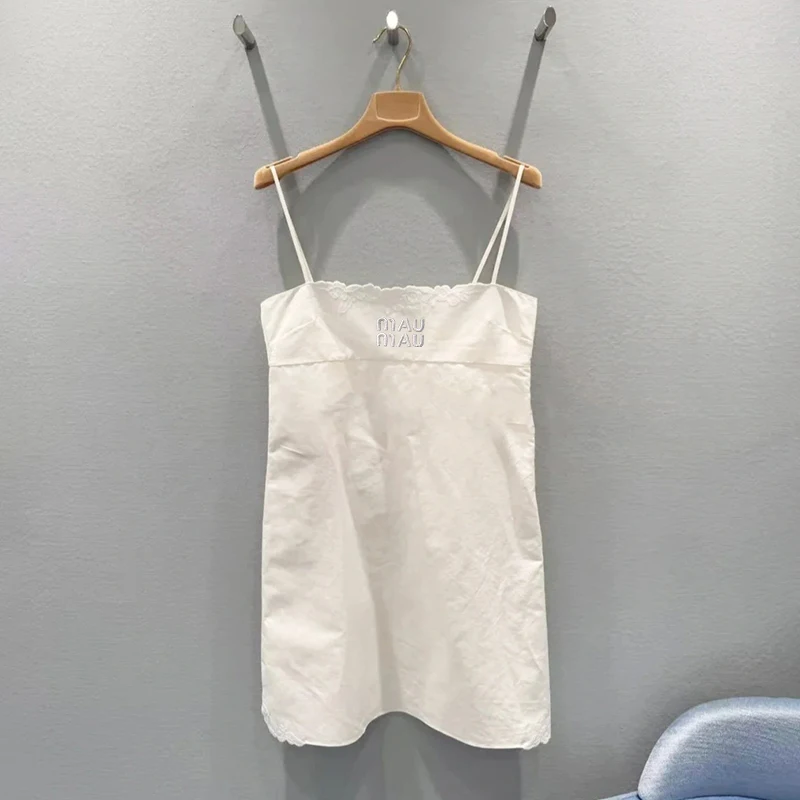 

Белый жилет с вышитыми буквами и бретельками Dr, модная юбка H-образной формы с высокой талией для молодых женщин, летняя юбка Cwalk