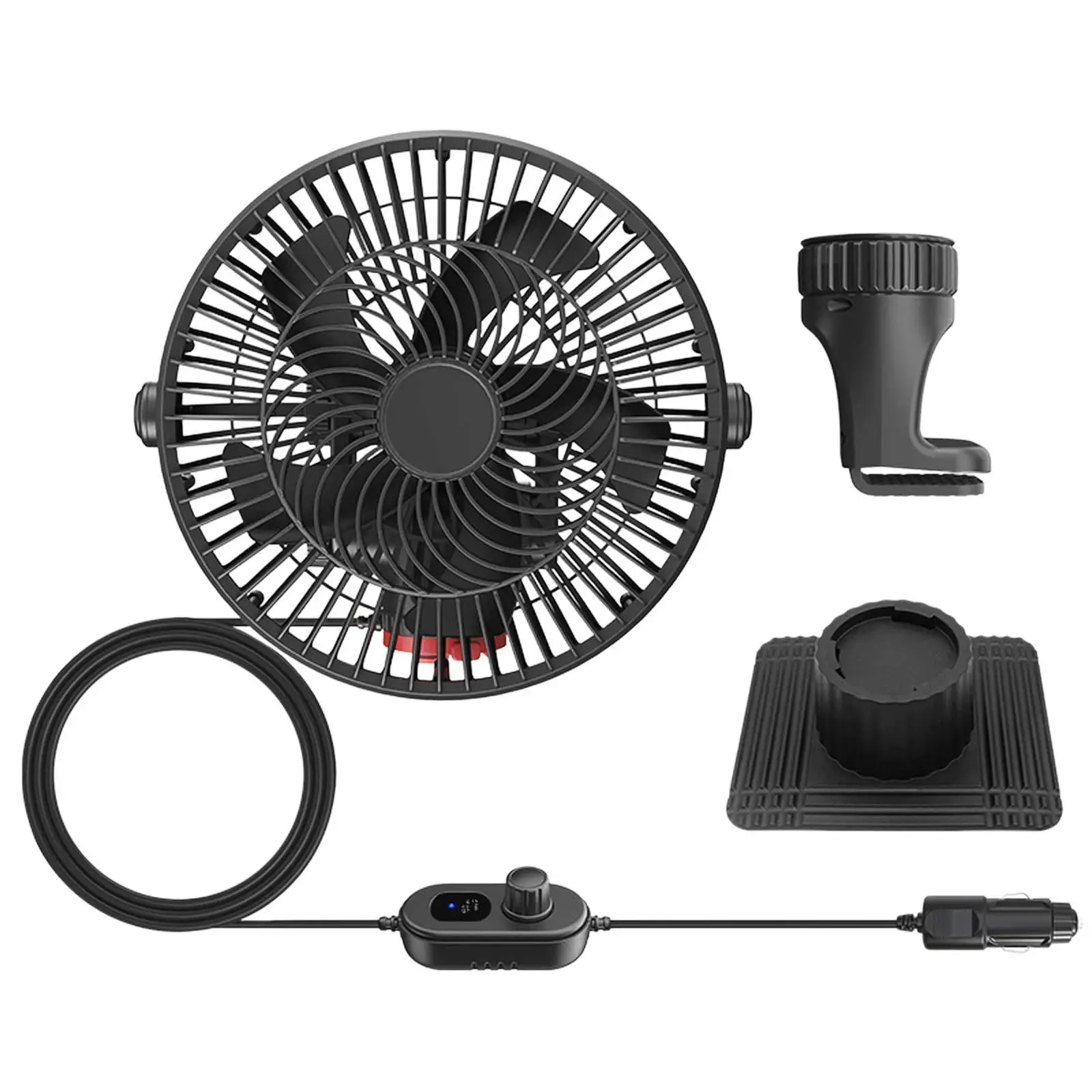 Brushed Motor Car Fan 5-Blade High Wind Silent Vehicle Fan, Spec: Non-reversible