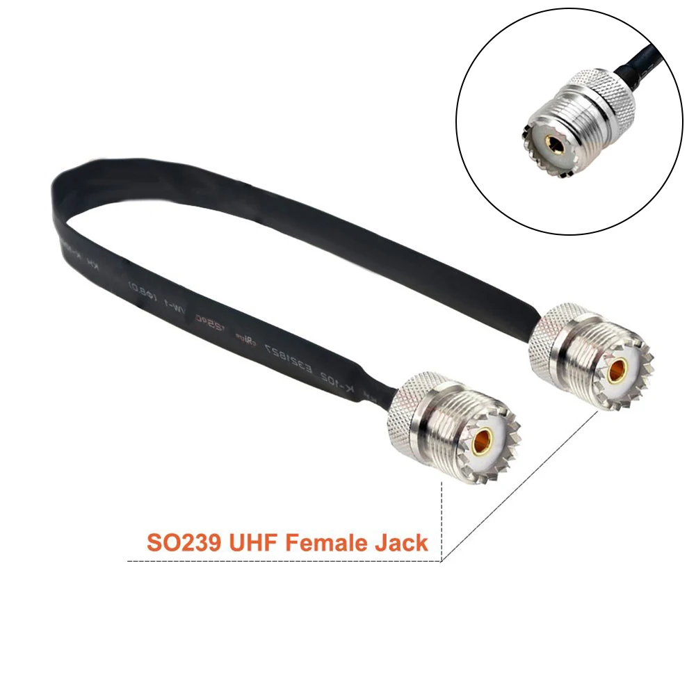 High Quality SO239 Door and Flat Coaxial Cable with Pass Through Adapter for Satellite Transmission 50 Ohm Impedance