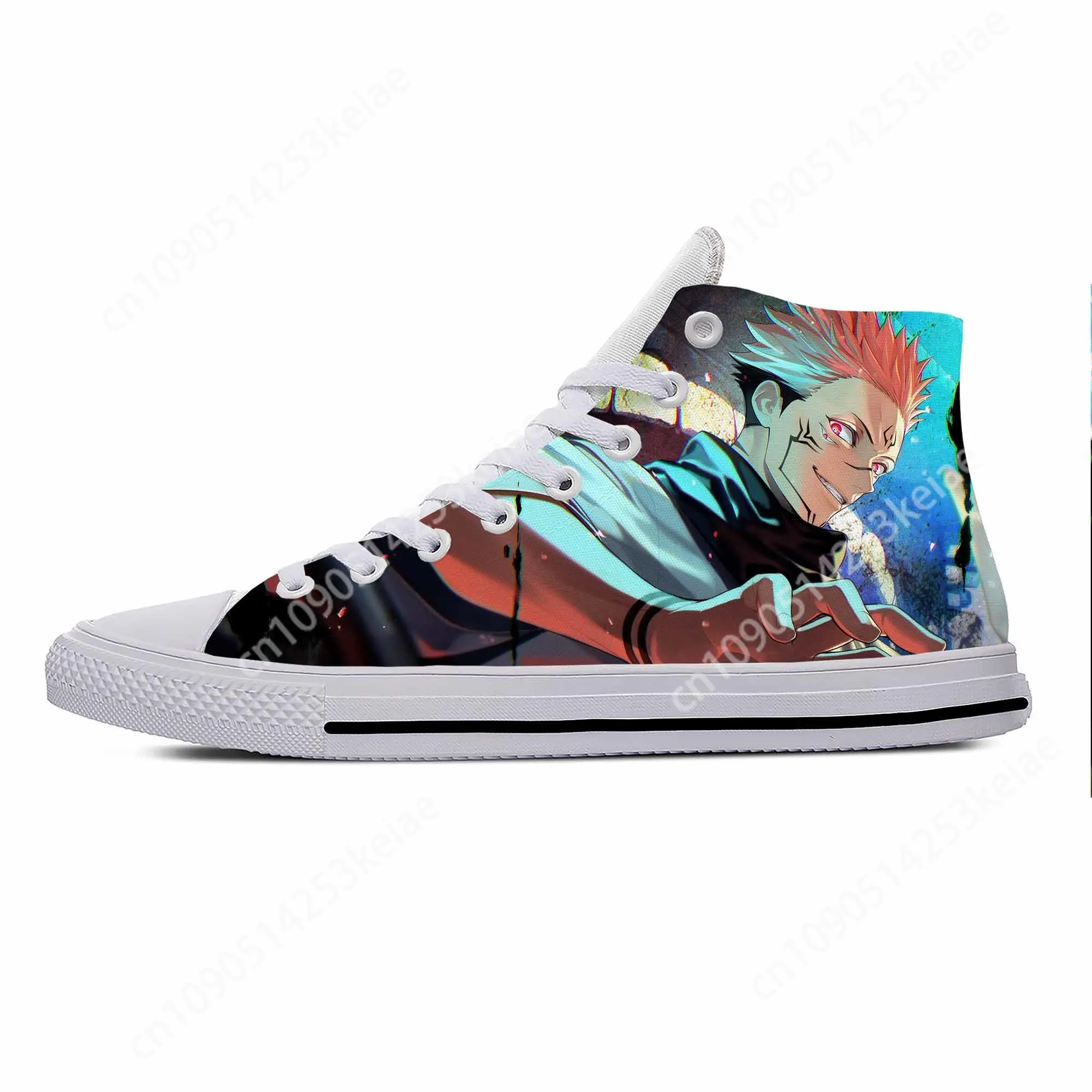 Anime Cartoon Jujutsu Kaisen Itadori Yuji Sukuna Hot Casual Shoes Breathable Men Women Sneakers High Top Lightweight Board Shoes