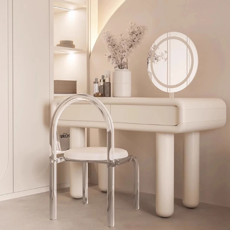 m White Bedroom Vanity Table Mirror Chair Modern Living Room Wood Cosmetics Dressing Table Girl Closets Home Furniture m