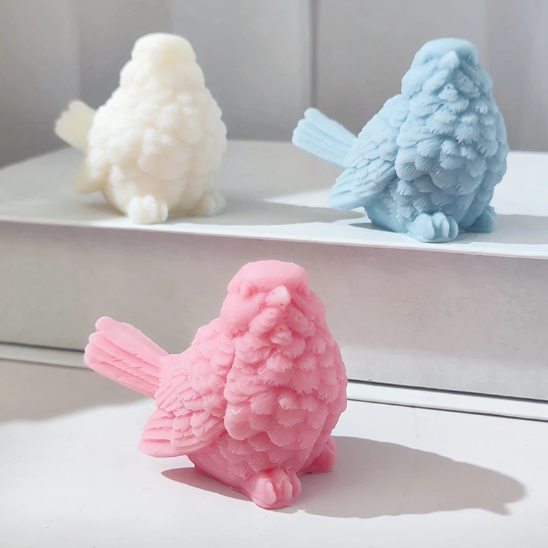 

Beautiful feather bird candle silicone mold fun drink ice tray scented candle bird plaster cement photo display