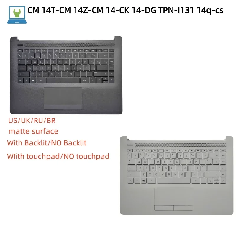 New US/UK/RU/BR Top Case Palmrest Upper Bottom Cover Case For 14-CM 14T-CM 14Z-CM 14-CK 14-DG TPN-I131 14q-cs Shell