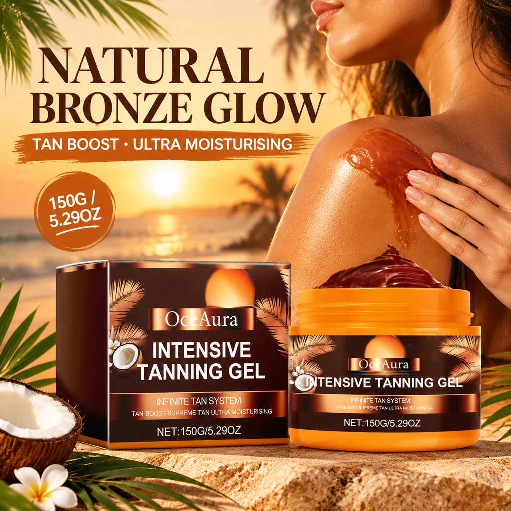 Tanning Accelerator Gel Body Bronzer Moisturizing Fast Self Tanner Cream With Vitamin E Calendula Carrot Seed Oil For Outdoor Sunbed Natural Glow Tan Skin Care