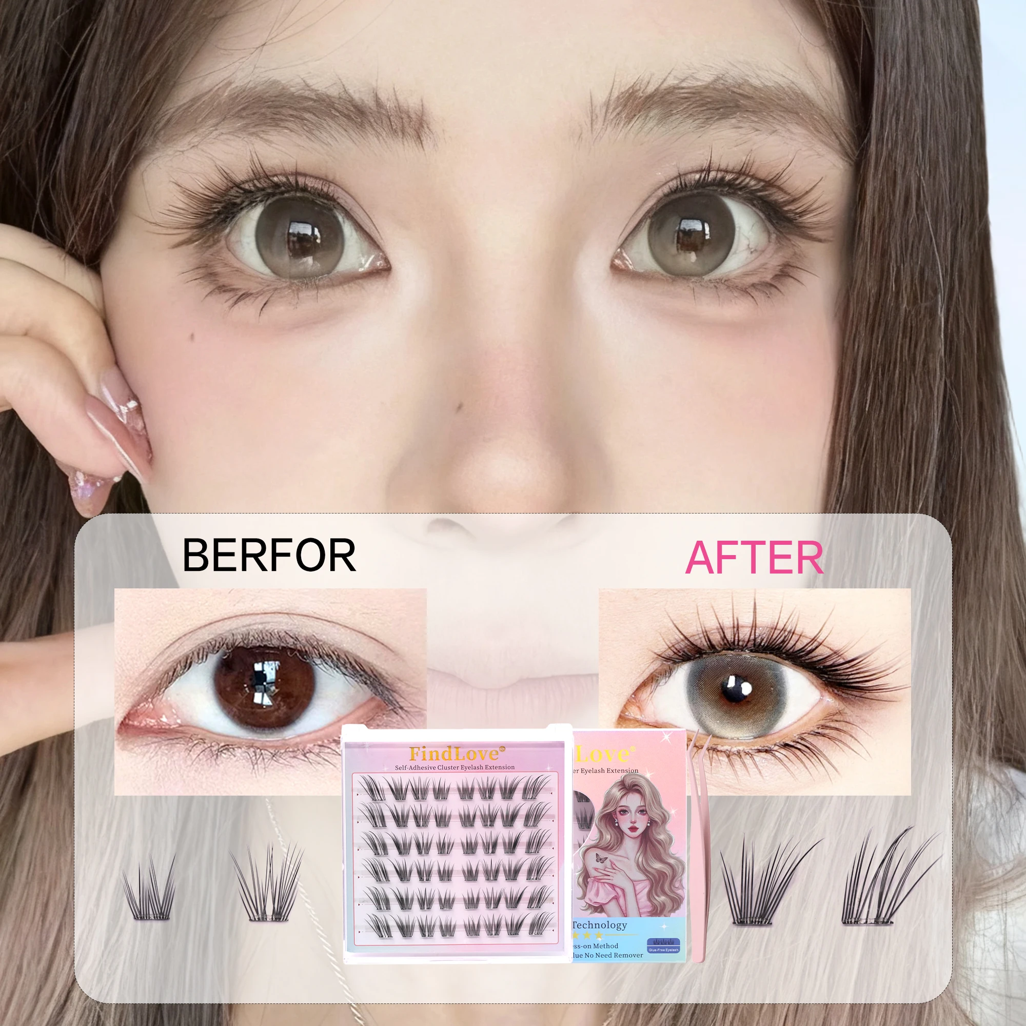 6 lignes cils pré-collés 10-12mm cils naturels doux et légers cils naturels porter aucune colle nécessaire outils de maquillage de cils