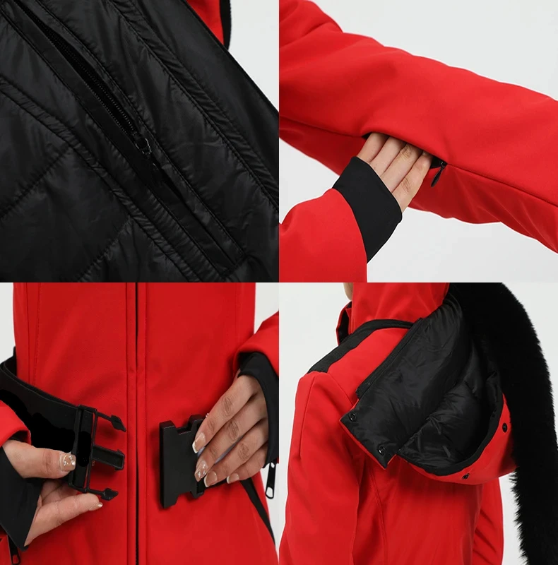 Skijacken 2025, Berg-Winter-Kapuzenpullover für Damen, Snowboard-Kleidung, Outdoor-Sport, Skifahren, Mäntel, winddichter Thermo-Schnee-Trainingsanzug – Detail 21