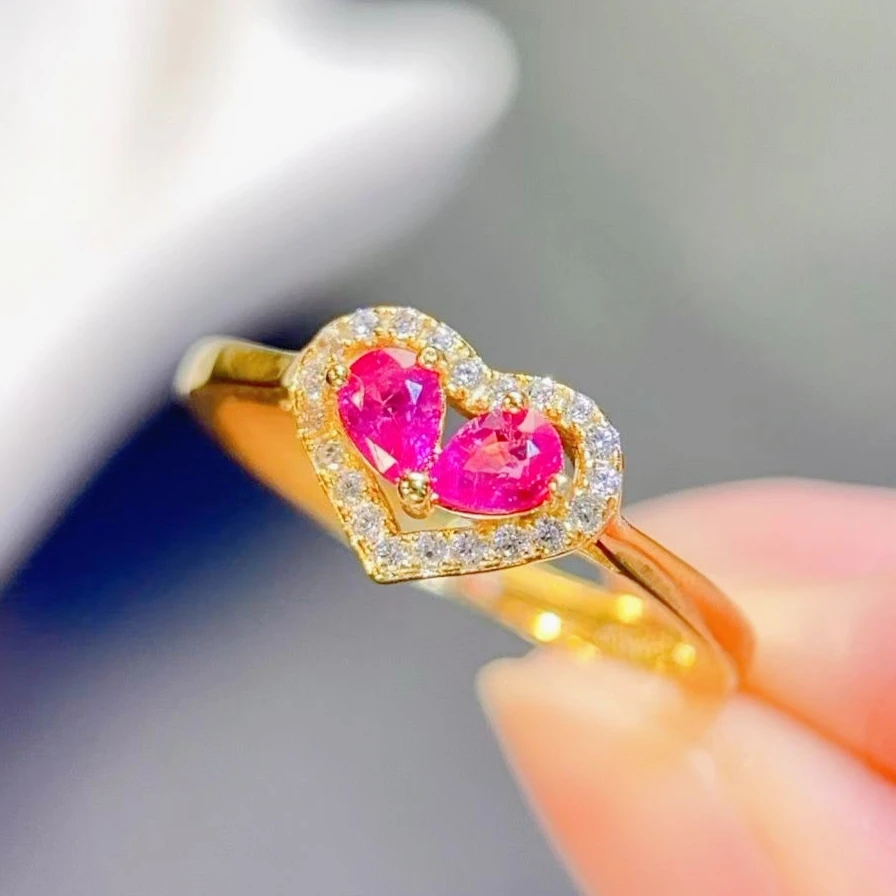 925-silver-heart-gemstone-ring-3x4mm-natural-ruby-ring-with-certificate-genuine-pink-ruby-jewelry-birthday-gift-for-young-girl