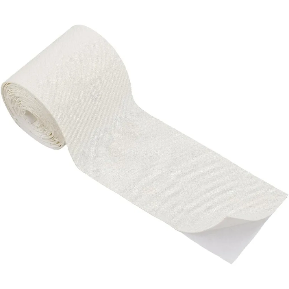 White Linen Repair Patches 3x118 Inch Self-Adhesive Fabric Patches Tape Couch Patch Durable Inside Outside Patch Iron