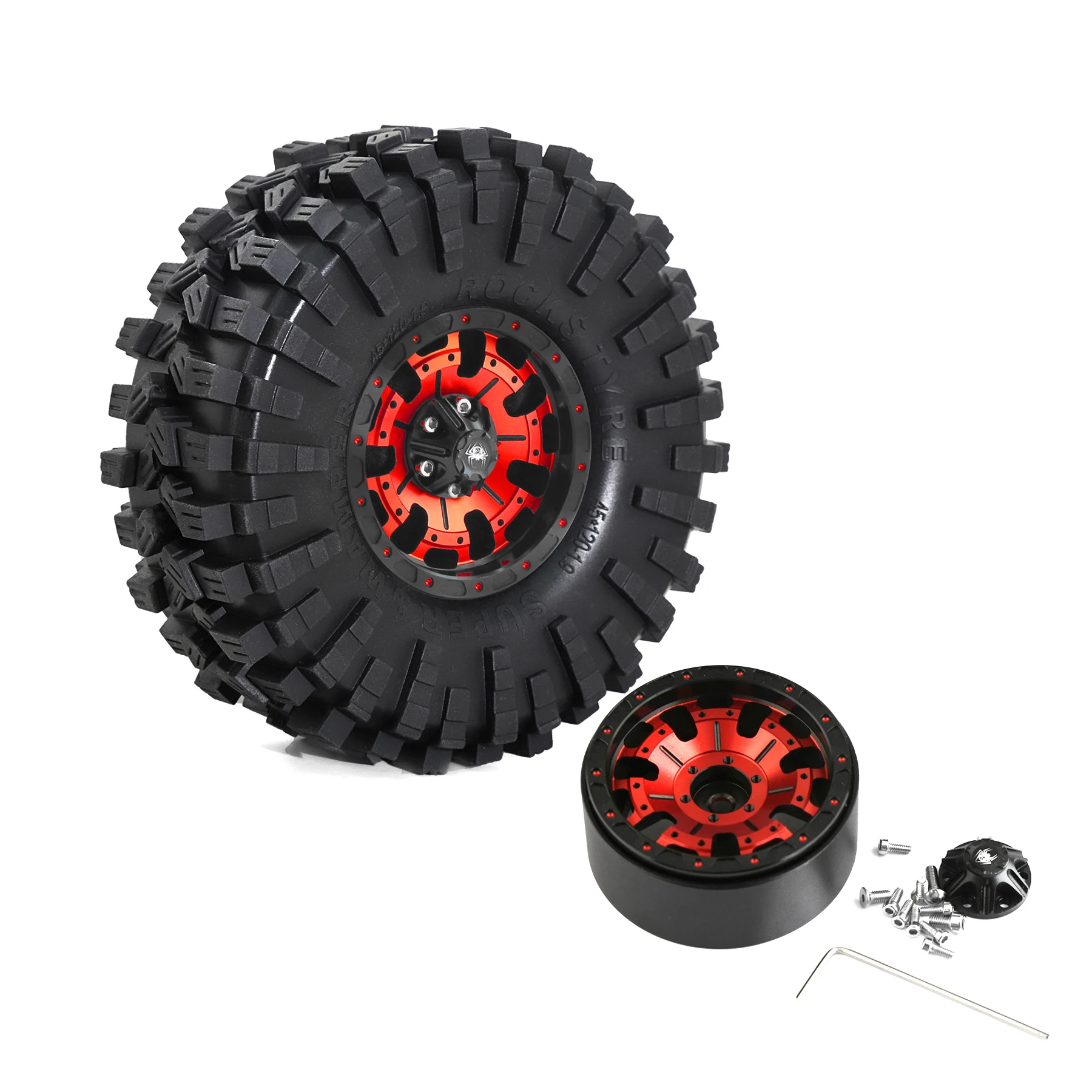 

Красный обод и шины из алюминиевого сплава с ЧПУ 1,9 для 1/10 RC гусеничного автомобиля Axial SCX10 90046 AXI03007 TRX4 VS4-10 Redcat G