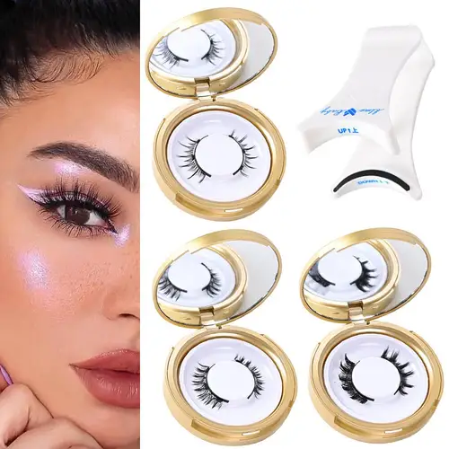 Imagen 2 del producto 1 par de pestañas magnéticas rizadas 3D con pinzas magnéticas, pestañas magnéticas fáciles de usar, reutilizables, sin pegamento, suministros para pestañas