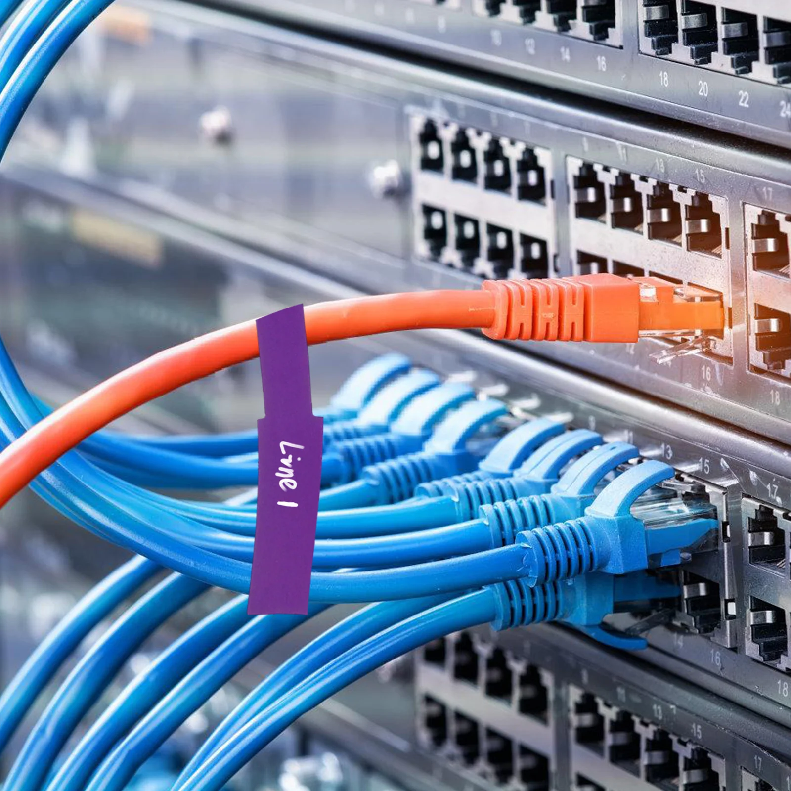 

10 Sheets Colorful Cable Labels Writable Tear Resistant for Network Cord Wire Markers Electronics Cable Identification