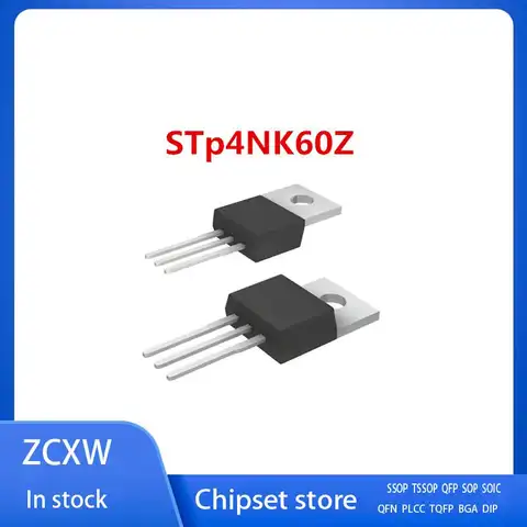10PCS/LOT  STp4NK60Z p4NK60Z STp4NK60ZFp p4NK60ZFp TO-220/220F 4A 600V  