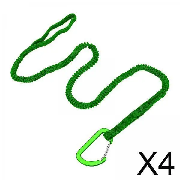 

4xKayak Paddle Leash Tether Растягивающийся ремень для катания на лодках Аксессуары для каноэ Зеленый