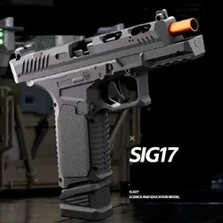 SIG17 Shell Ejceting Toy Gun Continuous Firing EVA Blaster Outdoor Sport CS Shooting Game Pistol CS Weapons for Kids Gift